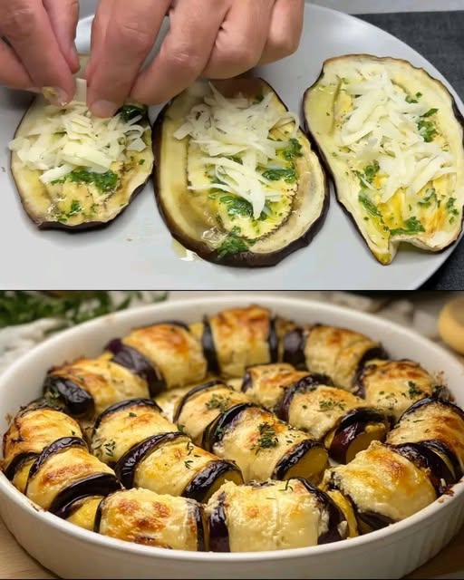 Rotolini di melanzane all’aglio e formaggio irresistibile! Ricetta facile e deliziosa!