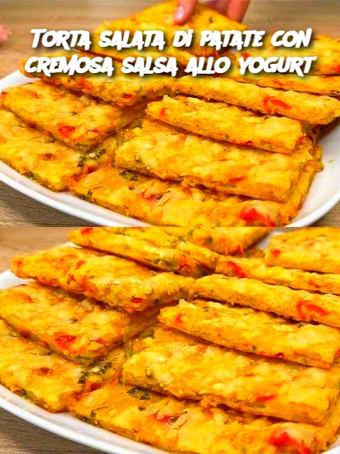 Torta salata di patate con cremosa salsa allo yogurt