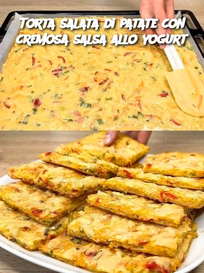 Torta salata di patate con cremosa salsa allo yogurt