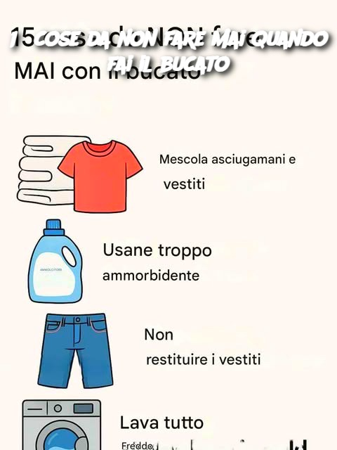 15 cose da non fare mai quando fai il bucato