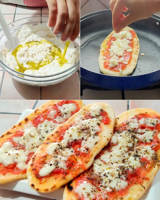 Lingue di pizza senza lievitazione