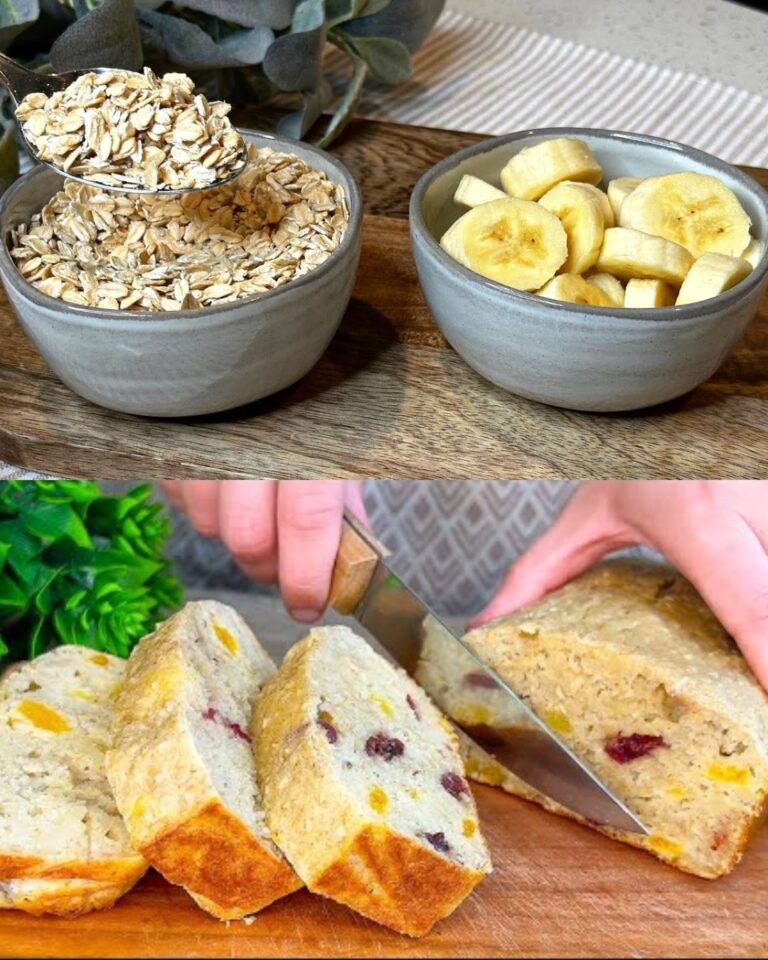 Desayuno horneado de avena y plátano