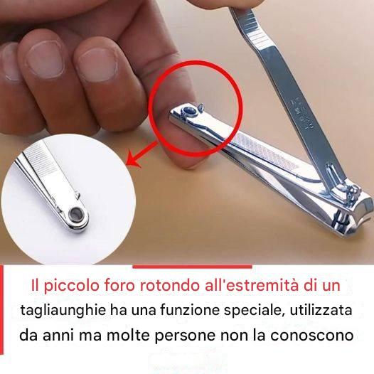 Il “piccolo foro rotondo” sul tagliaunghie ha usi speciali e potenti