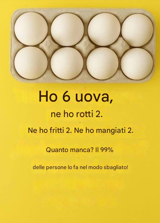 Quante uova sono rimaste? Un enigma che confonde il 99% delle persone