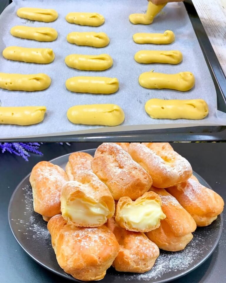 Eclairs classici ripieni di crema