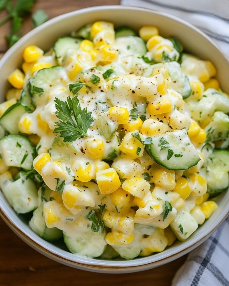 Insalata cremosa di mais e cetrioli