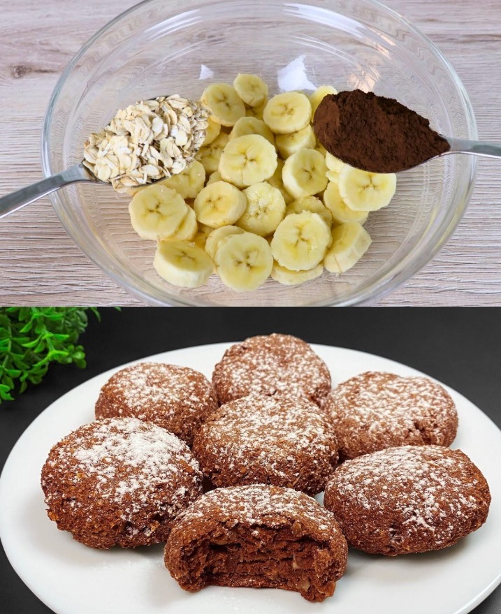 Sformato di farina d'avena e banana al cacao