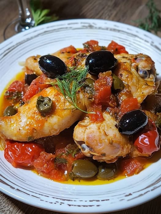 Scopri il gusto della Sicilia con questo Pollo alla Siciliana, un piatto che esplode di sapori