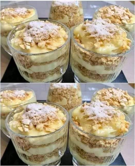 Quando mi sento un po' pigra, preparo sempre questo dessert: "Napoleone al bicchiere": è delizioso. È pronto in due minuti.