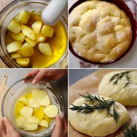 FOCACCIA MORBIDA ALLE PATATE E ROSMARINO
