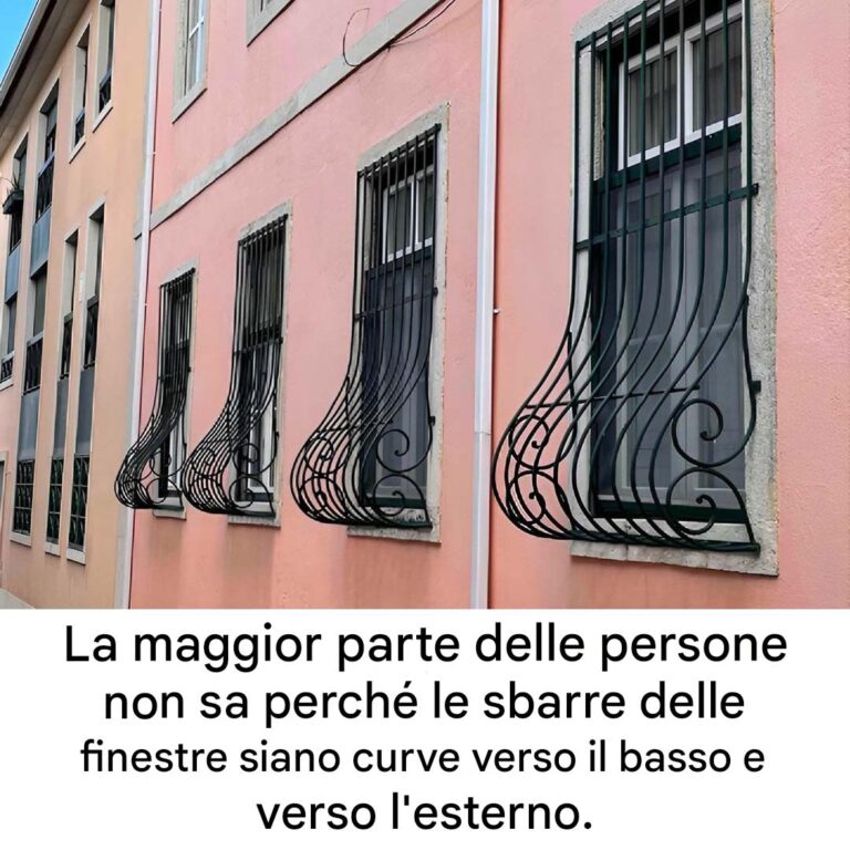 Perché le sbarre delle finestre sono curve verso il basso e verso l’esterno?