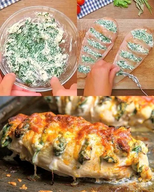 Pollo Hasselback Ricotta e Spinaci