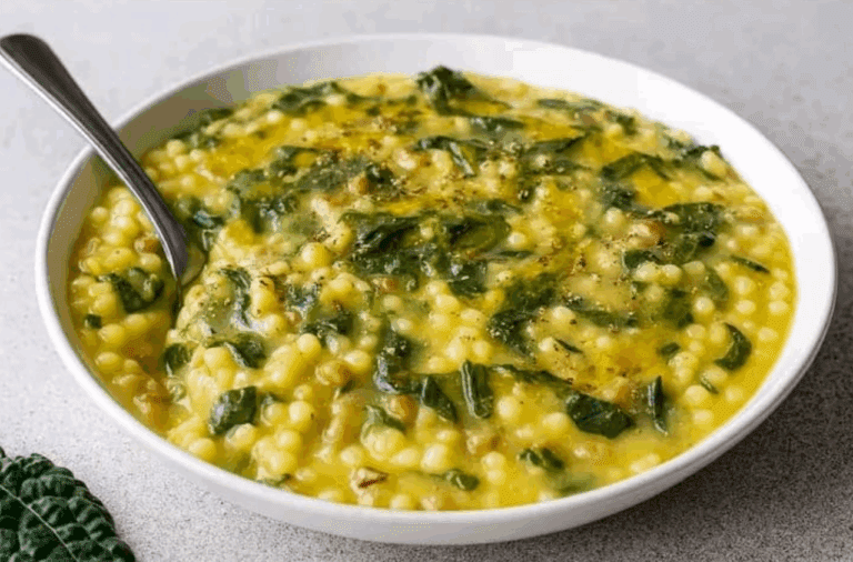 Fregola con Cavolo Nero e Crema di Ceci