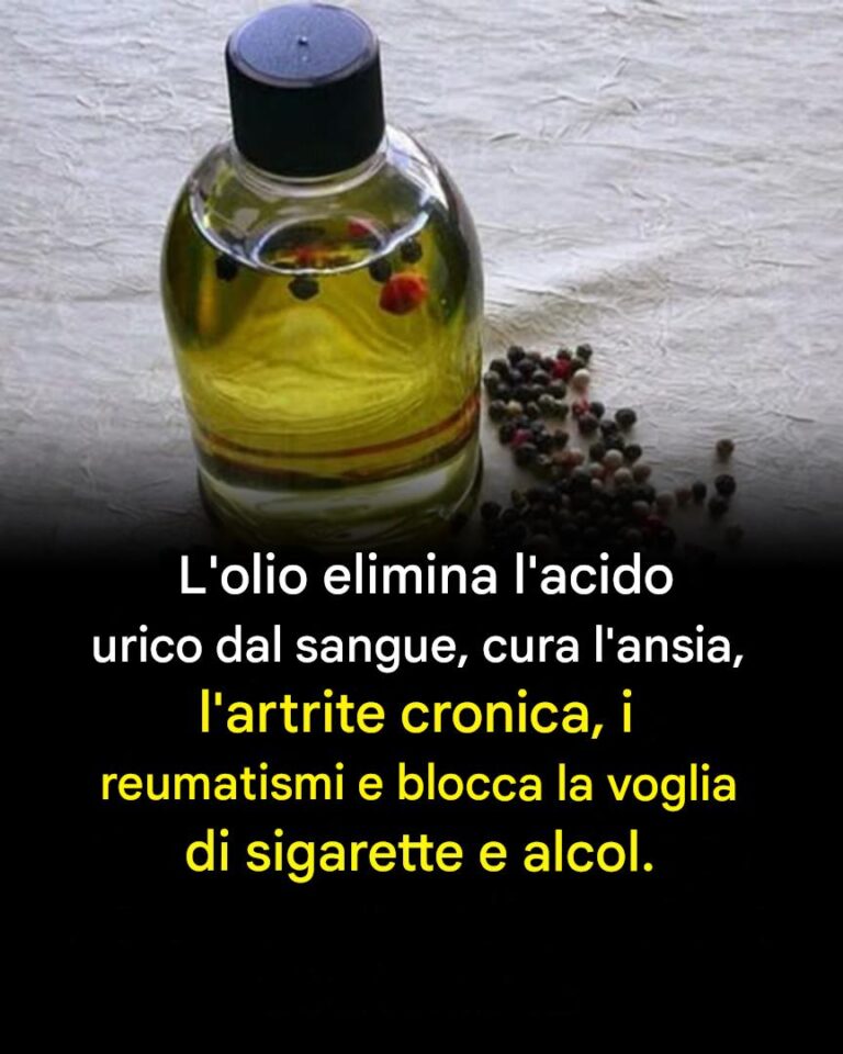 L'olio elimina l'acido urico dal sangue, cura l'ansia, l'artrite cronica, i reumatismi e blocca il desiderio di sigarette e alcol.