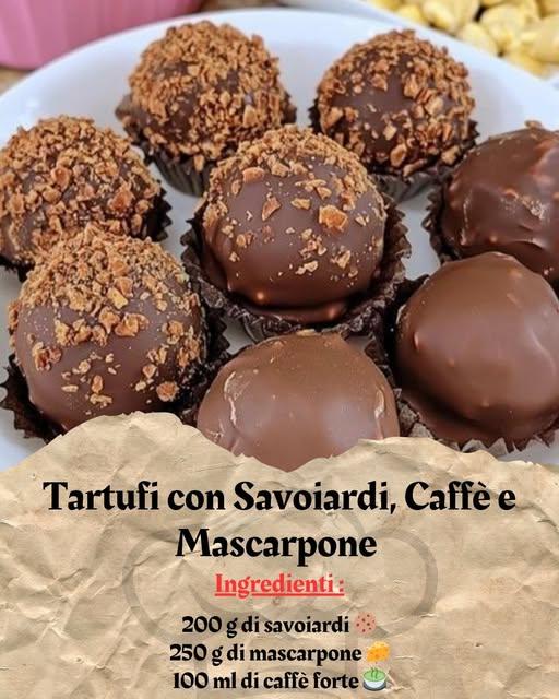 Tartufi con Savoiardi, Caffè e Mascarpone