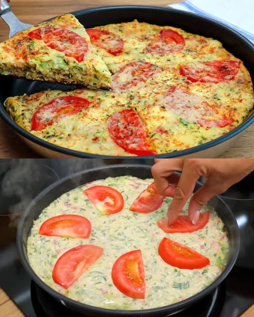 Pizza leggera con zucchine, pomodori e uova: gustosa e facile