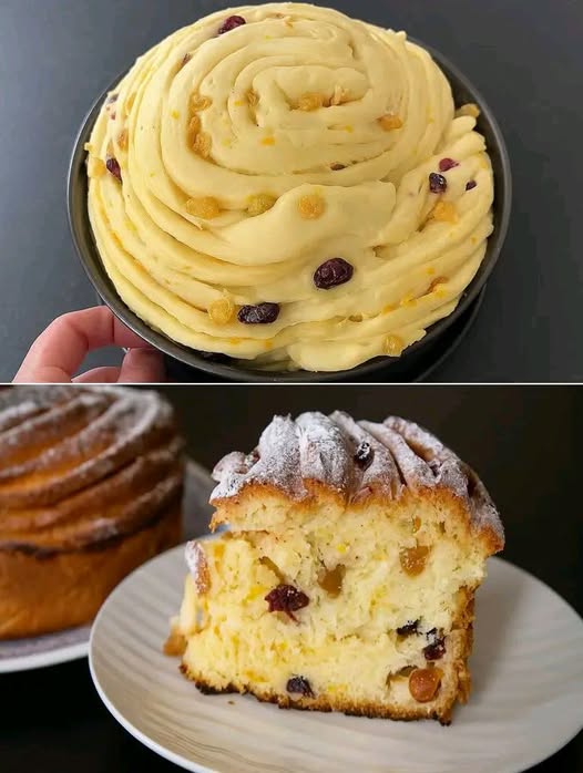 Panettone dolce con noci e uvetta