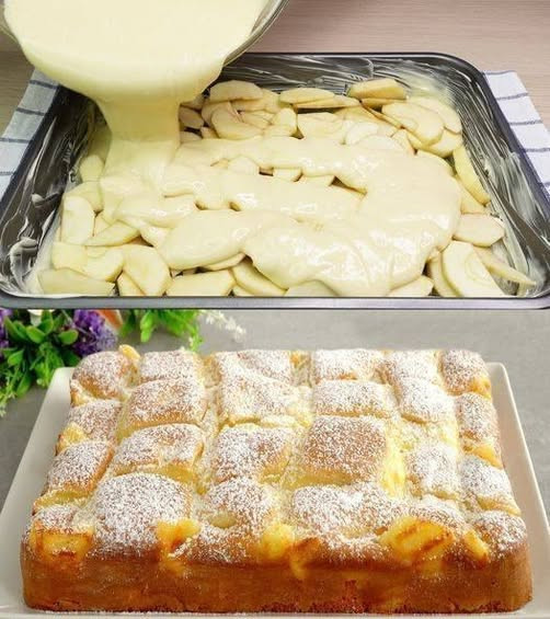 La torta di mele con budino alla vaniglia preparata in 10 minuti che sta spopolando in tutto il mondo!