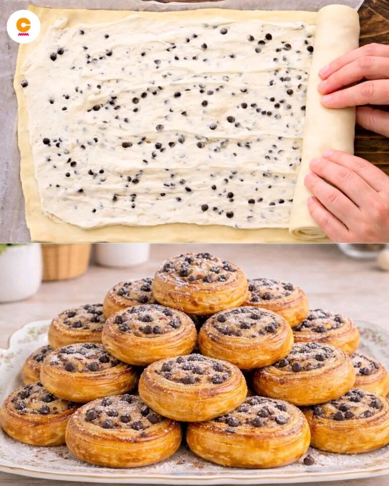 Girelle di pasta sfoglia con ricotta e gocce di cioccolato: la ricetta dei dolcetti facili e golosi