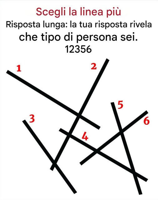 Scegli la riga più lunga; la tua risposta rivelerà che tipo di persona sei