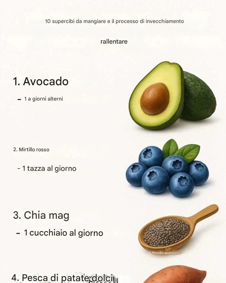 10 supercibi da mangiare per rallentare il processo di invecchiamento