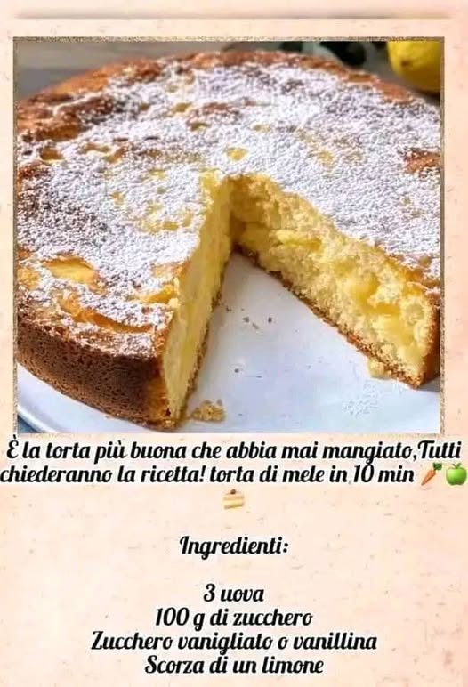 È la torta più buona che abbia mai mangiato,Tutti chiederanno la ricetta! torta di mele in 10 min