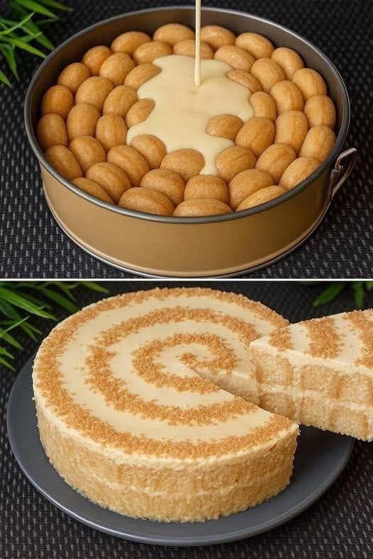 Torta Fredda con Savoiardi e Crema alla Vaniglia