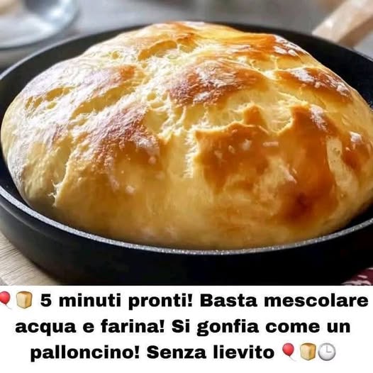 5 minuti pronti Basta mescolare acqua e farina