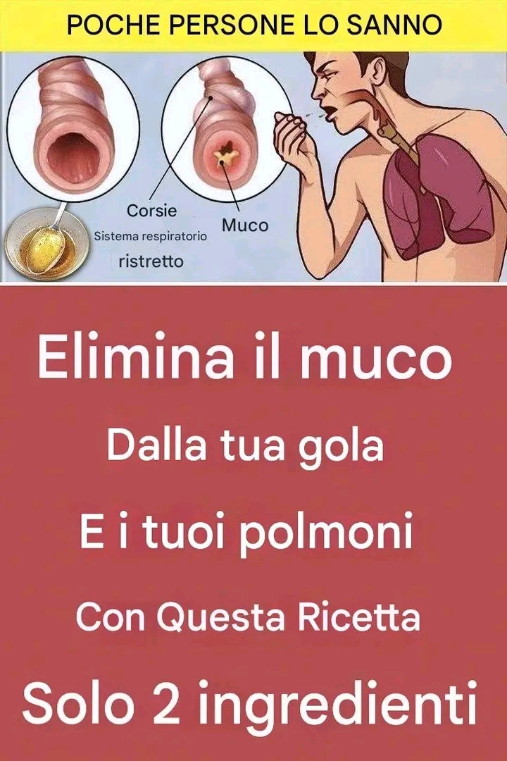 Libera la gola e i polmoni dal muco con questa ricetta: solo 2 ingredienti