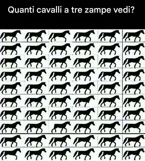 Quanti cavalli a tre zampe vedi?