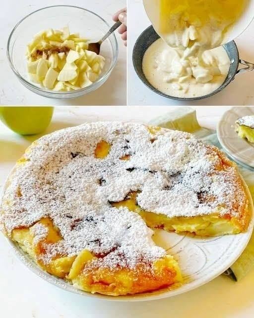 FRITTATA DI MELE si prepara in padella in 5 minuti! Il dolce senza forno morbido e goloso di cui ti innamorerai: