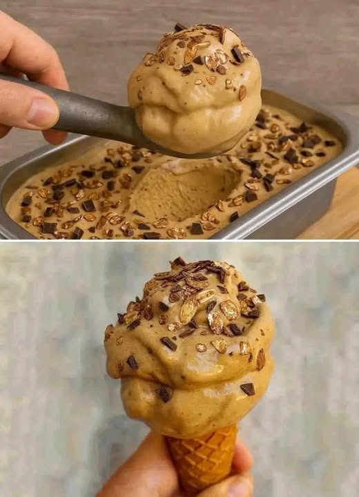 Gelato al caffè e muesli senza zucchero