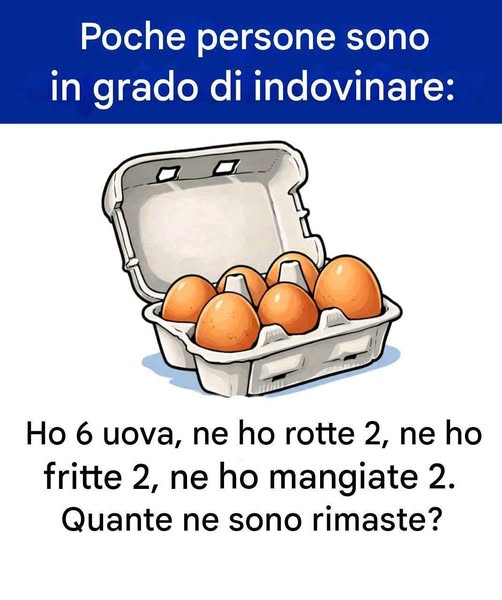 Questo enigma legato alle uova ha lasciato perplessi più di una persona.