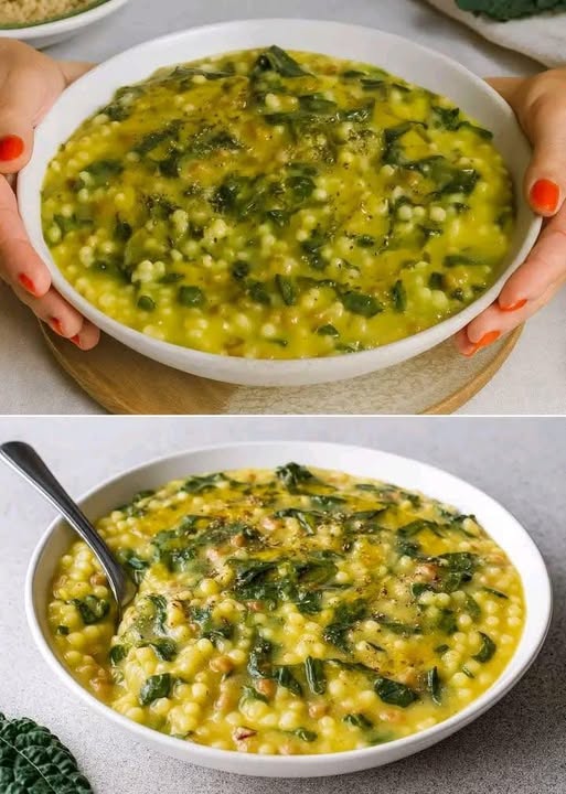 Fregola con Cavolo Nero e Crema di Ceci