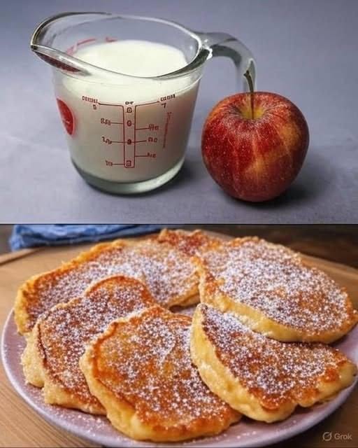 Pancakes di mele succosi in 5 minuti! La ricetta per la colazione più veloce e facile!