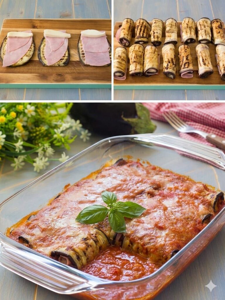 🍆 Involtini di melanzane con prosciutto e formaggio