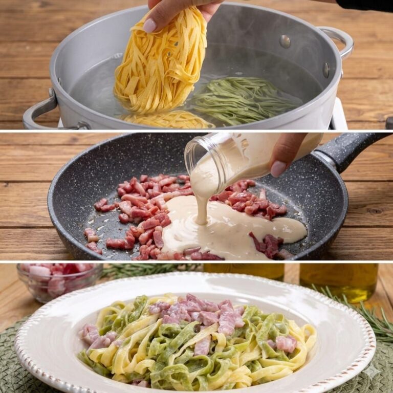 🍝 Tagliatelle paglia e fieno (cremose e super golose 😍)