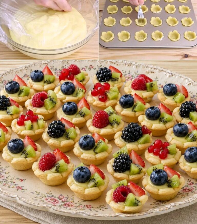 🍓🧁 Cestini di frutta (tartellette con crema) — eleganti e irresistibili 😍