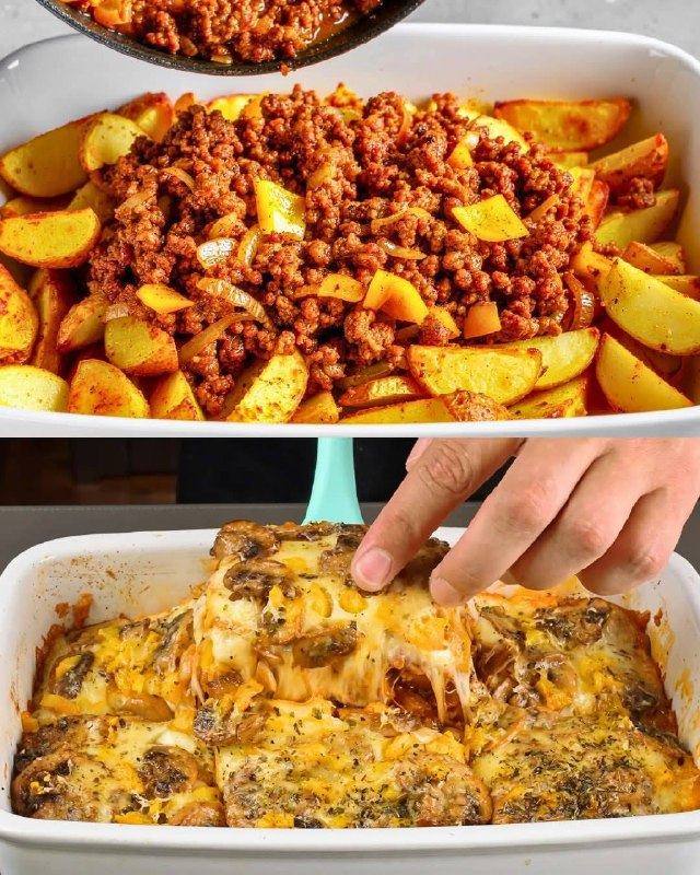 Sformato Rustico di Patate e Carne al Forno – Un Abbraccio di Sapori per le Tue Serate in Famiglia!
