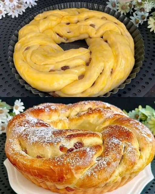 🍞 Corona soffice all’uvetta (tipo brioche angelica 😍)