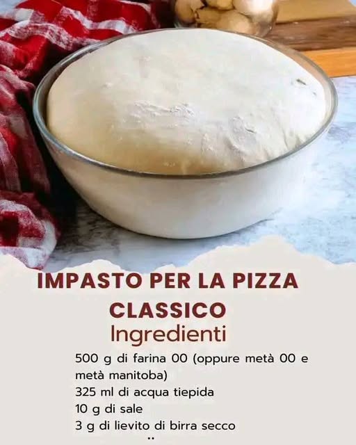 Acqua farina lievito sale e olio