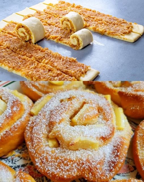 Ricetta per chiocciole di mele, fragranti e soffici