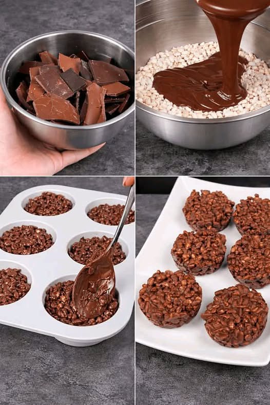 Cestini di riso soffiato e cioccolato croccanti e super facili