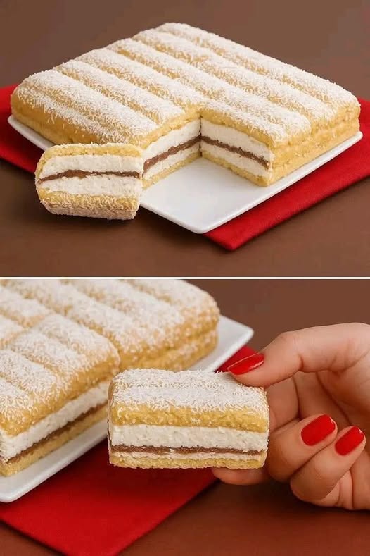 Torta fredda con Pavesini cocco e cioccolato