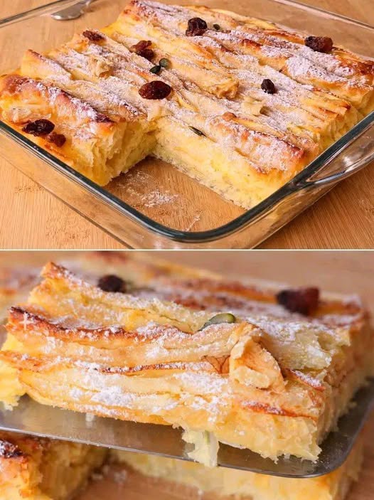 Torta di Natale di pasta fillo con mele e uvetta