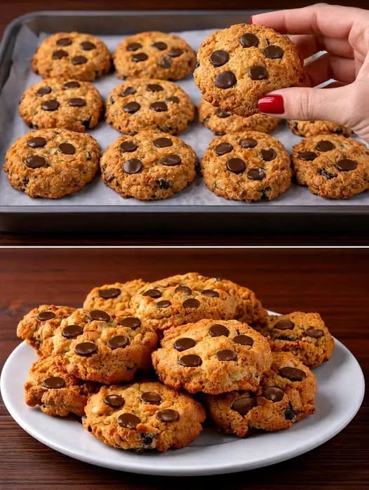 Biscotti a colazione fatti bene con avena mela frutta secca e cioccolato