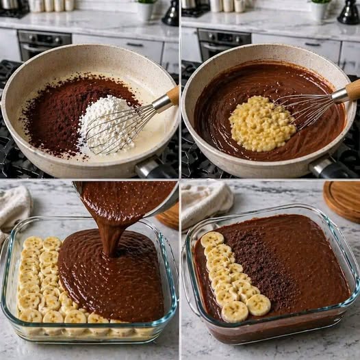 Budino banana e cioccolato light (senza zucchero e super cremoso)
