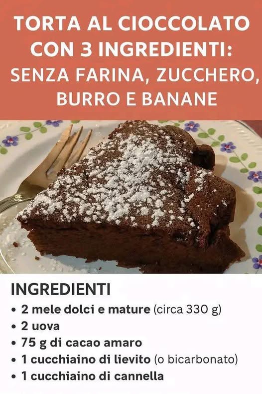 Torta al cioccolato con 3 ingredienti