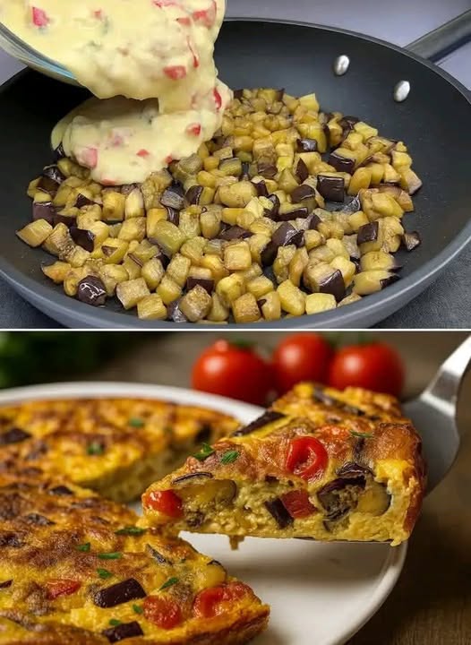 La mia versione estiva della frittata con melanzane e ricotta