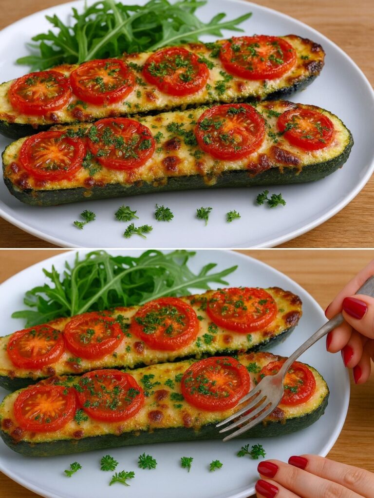 Non servono carne né pane: queste zucchine ripiene al forno sono leggere, cremose dentro e dorate fuori, perfette anche per cena (e con solo 300 kcal)